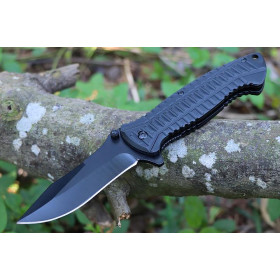 Black Crocodile No Logo Blank Blade Aluminum Handle Folding Knife UD407683